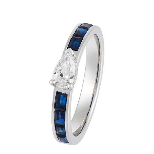 18K White Gold Diamond and Sapphires Fashion Ring Koerbers Fine Jewelry Inc New Albany, IN