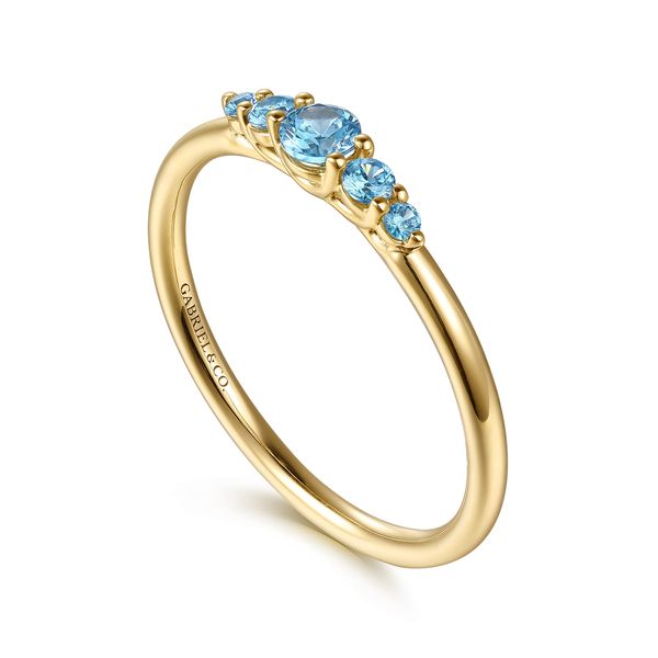 14K Yellow Gold Blue Topaz Stackable Ring Image 3 Koerbers Fine Jewelry Inc New Albany, IN