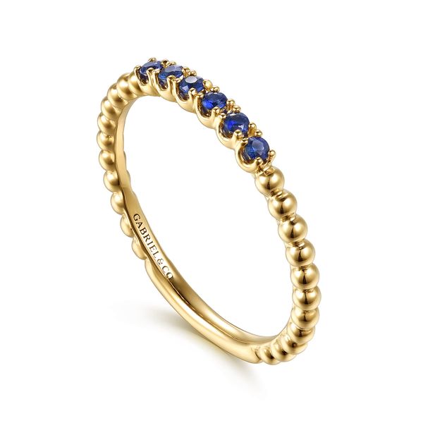 14K Yellow Gold Bujukan Bead and Sapphire Stackable Ring Image 3 Koerbers Fine Jewelry Inc New Albany, IN