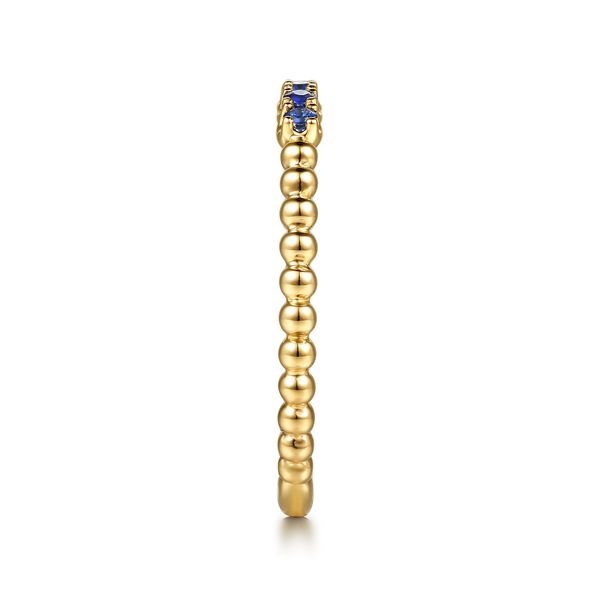 14K Yellow Gold Bujukan Bead and Sapphire Stackable Ring Image 4 Koerbers Fine Jewelry Inc New Albany, IN