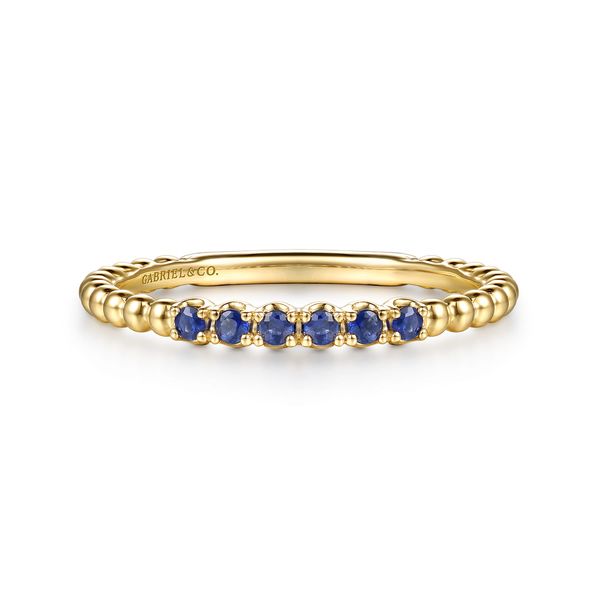 14K Yellow Gold Bujukan Bead and Sapphire Stackable Ring Koerbers Fine Jewelry Inc New Albany, IN