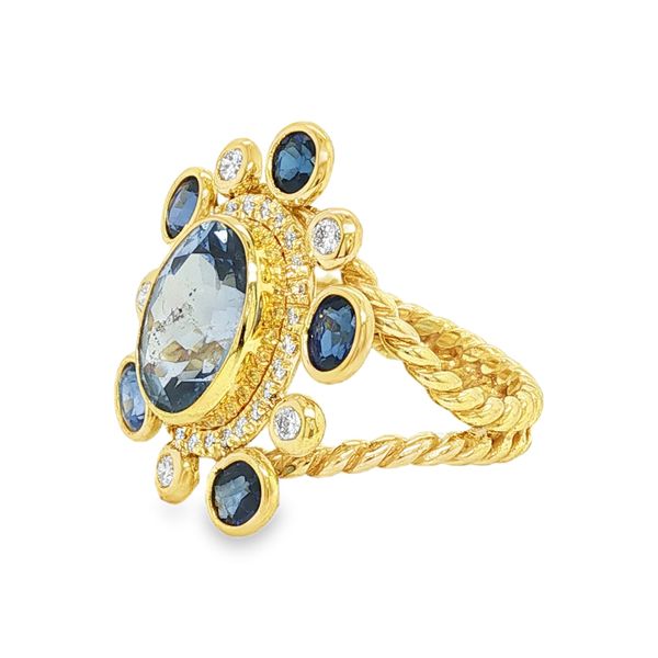 14K Yellow Gold Sapphire and Diamond Fashion Ring Image 2 Koerbers Fine Jewelry Inc New Albany, IN