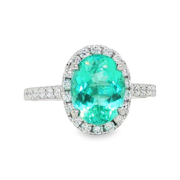 Platinum Paraiba Tourmaline and Diamond Fashion Ring Koerbers Fine Jewelry Inc New Albany, IN