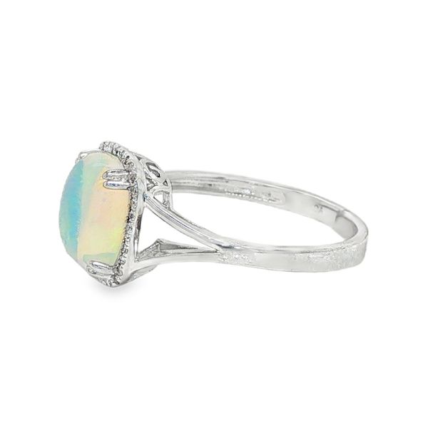 14K White Gold Opal and Diamond Fashion Ring Image 2 Koerbers Fine Jewelry Inc New Albany, IN