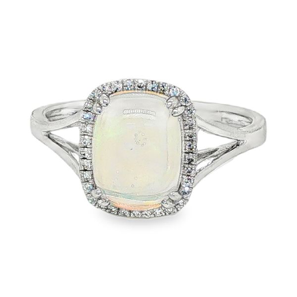 14K White Gold Opal and Diamond Fashion Ring Koerbers Fine Jewelry Inc New Albany, IN