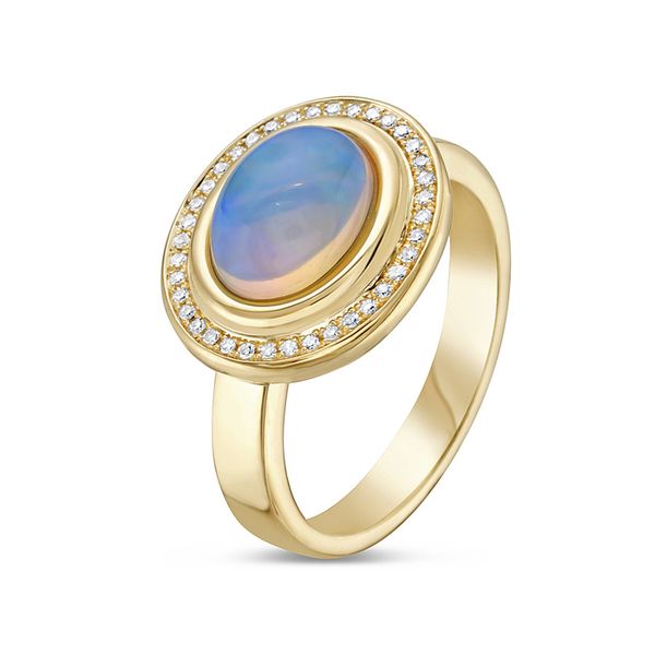 14K Yellow Gold Opal and Diamond Fashion Ring Koerbers Fine Jewelry Inc New Albany, IN
