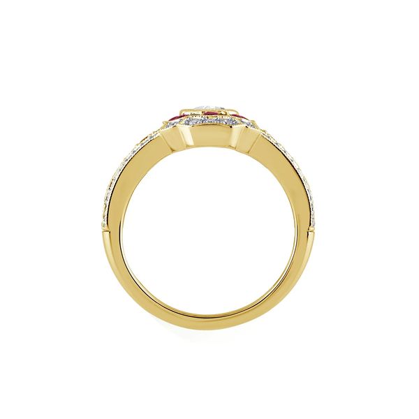 14K Yellow Gold Ruby and Diamond Fashion Ring Image 2 Koerbers Fine Jewelry Inc New Albany, IN