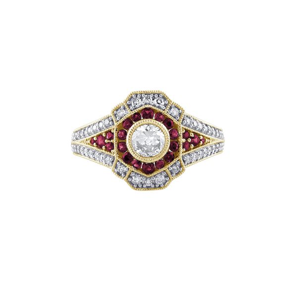 14K Yellow Gold Ruby and Diamond Fashion Ring Koerbers Fine Jewelry Inc New Albany, IN
