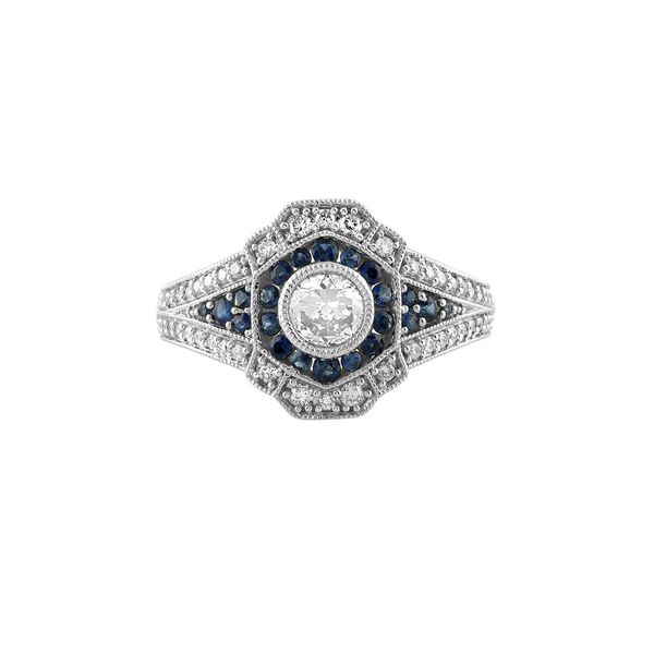 14K White Gold Sapphire and Diamond Fashion Ring Koerbers Fine Jewelry Inc New Albany, IN