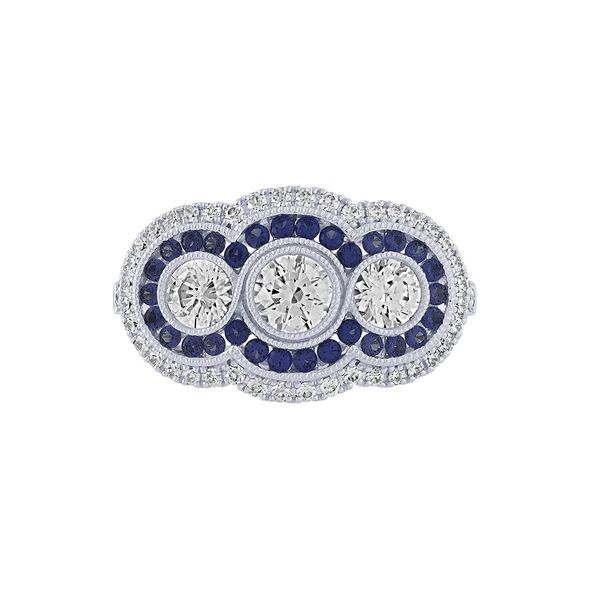 14K White Gold Sapphire and Diamond Fashion Ring Koerbers Fine Jewelry Inc New Albany, IN