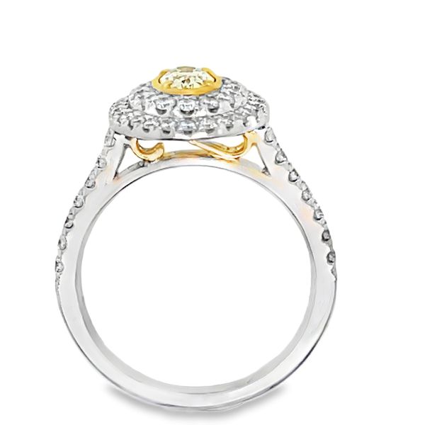 18K White Gold Double Halo Yellow Diamond Ring 0.98 CTW Image 3 Koerbers Fine Jewelry Inc New Albany, IN