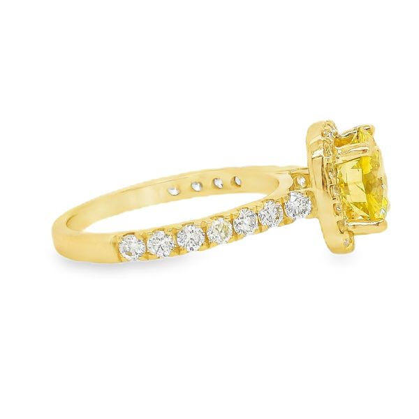 14K Yellow Gold Halo Single Row Yellow Diamond Ring Image 2 Koerbers Fine Jewelry Inc New Albany, IN