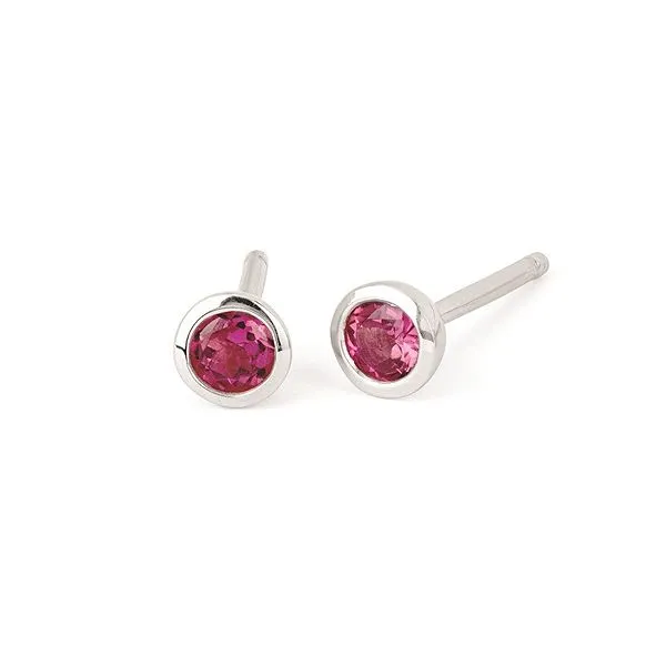 10K White Gold Pink Tourmaline Bezel Set Earrings Koerbers Fine Jewelry Inc New Albany, IN