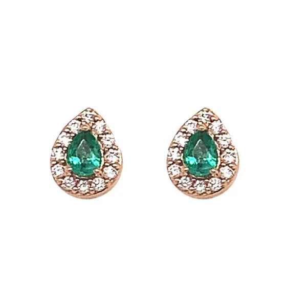 14K Strawberry Gold Emerald Earrings Koerbers Fine Jewelry Inc New Albany, IN