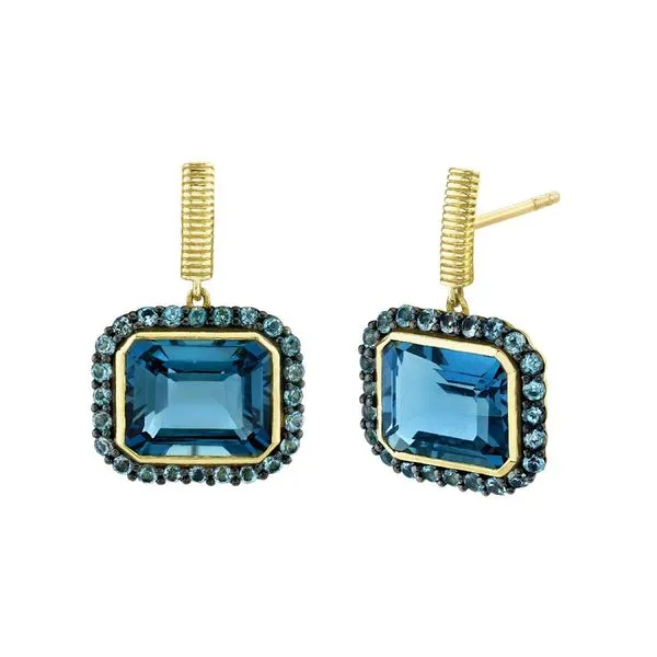 18K Yellow Gold Blue Topaz Earrings Koerbers Fine Jewelry Inc New Albany, IN