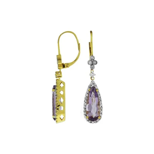 14K Yellow Gold Amethyst and Diamond Earrings Koerbers Fine Jewelry Inc New Albany, IN