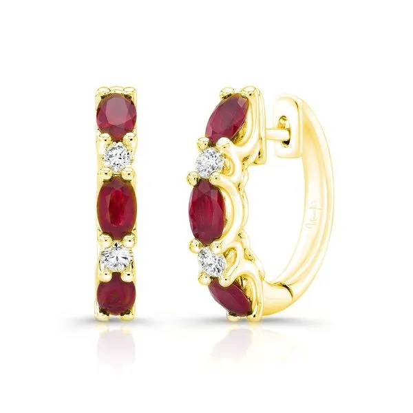 18K Yellow Gold Rubies and Diamonds Earrings Koerbers Fine Jewelry Inc New Albany, IN