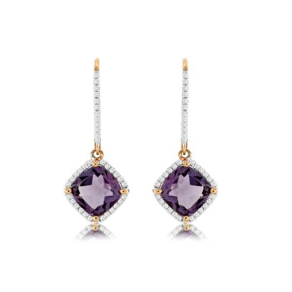 14K Rose Gold Amethysts and Diamond Earrings Koerbers Fine Jewelry Inc New Albany, IN