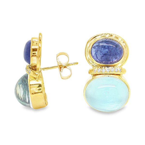 14K Yellow Gold Tanzanite and Blue Topaz Earrings Koerbers Fine Jewelry Inc New Albany, IN