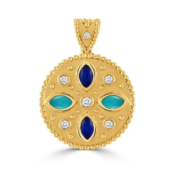 18K Yellow Gold Diamond and Gemstone Pendant Koerbers Fine Jewelry Inc New Albany, IN