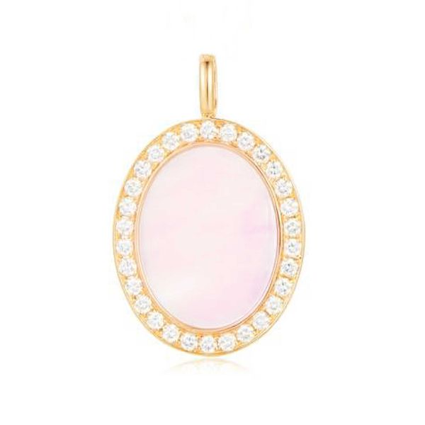 14K Yellow Gold Mother of Pearl and Diamond Pendant Koerbers Fine Jewelry Inc New Albany, IN