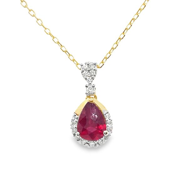 10K Yellow Gold Ruby and Diamond Pendant Koerbers Fine Jewelry Inc New Albany, IN