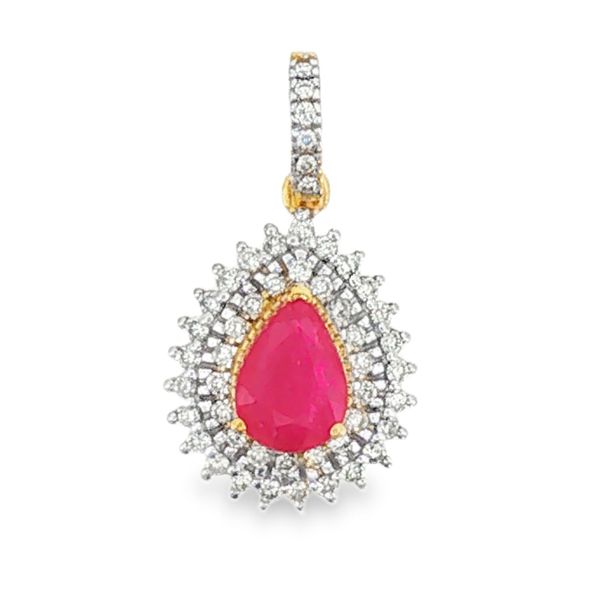 10K Yellow Gold Ruby and Diamond Pendant Koerbers Fine Jewelry Inc New Albany, IN