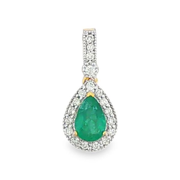 10K Yellow Gold Emerald and Diamond Pendant Koerbers Fine Jewelry Inc New Albany, IN