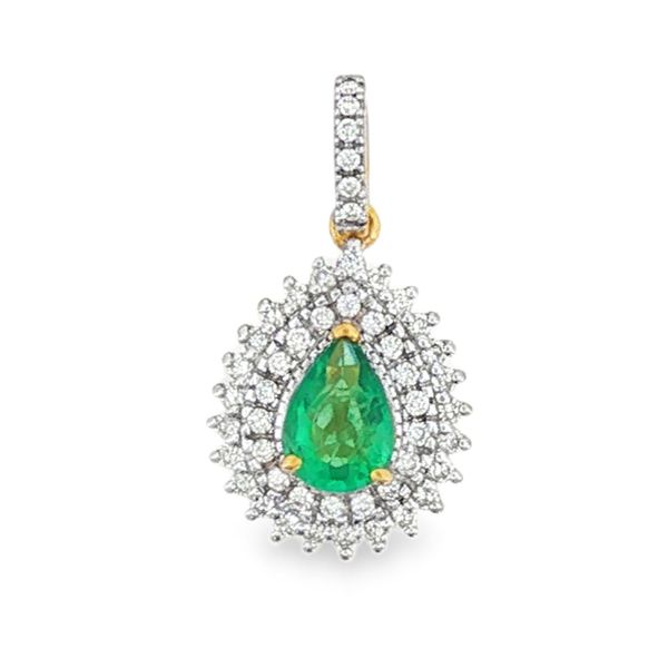 10K Yellow Gold Emerald and Diamond Pendant Koerbers Fine Jewelry Inc New Albany, IN
