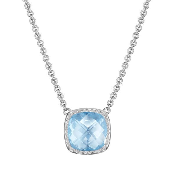 Sterling Silver Cushion Gem Necklace with Sky Blue Topaz Koerbers Fine Jewelry Inc New Albany, IN