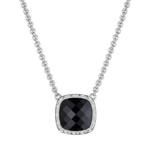 Sterling Silver Cushion Gem Necklace with Black Onyx Koerbers Fine Jewelry Inc New Albany, IN