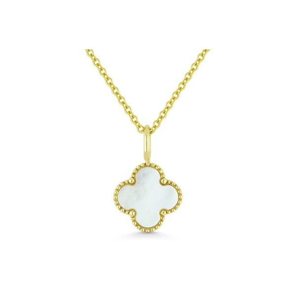 14K Yellow Gold Mother of Pearl Clover Necklace Koerbers Fine Jewelry Inc New Albany, IN