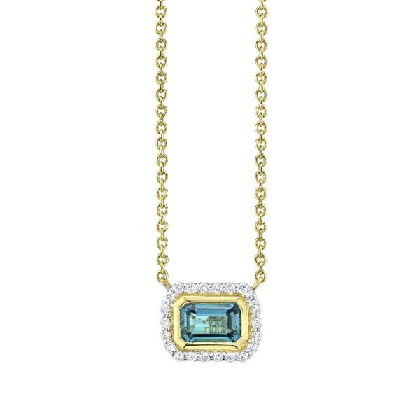 18K Yellow Gold London Blue Topaz Necklace Koerbers Fine Jewelry Inc New Albany, IN