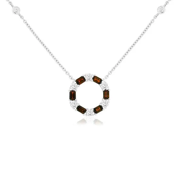 14K White Gold Round Diamond and Ruby Necklace Koerbers Fine Jewelry Inc New Albany, IN