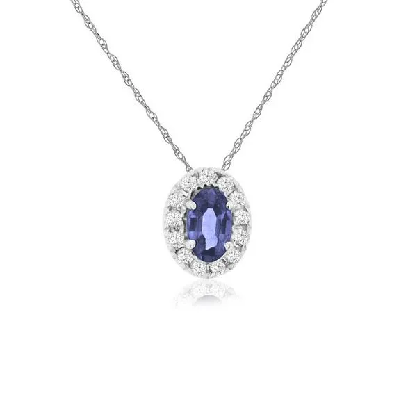 14K White Gold Tanzanite and Diamond Necklace Koerbers Fine Jewelry Inc New Albany, IN