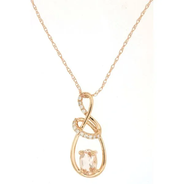 14K Rose Gold Morganite and Diamond Pendant Koerbers Fine Jewelry Inc New Albany, IN