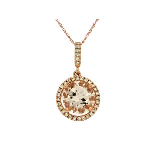 14K Rose Gold Morganite and Diamond Pendant Koerbers Fine Jewelry Inc New Albany, IN
