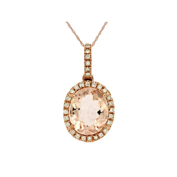 14K Rose Gold Morganite and Diamond Pendant Koerbers Fine Jewelry Inc New Albany, IN