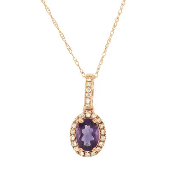 14K Rose Gold Amethyst and Diamond Necklace Koerbers Fine Jewelry Inc New Albany, IN