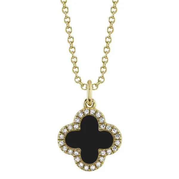 14K Yellow Gold Double-Sided Clover Necklace Koerbers Fine Jewelry Inc New Albany, IN