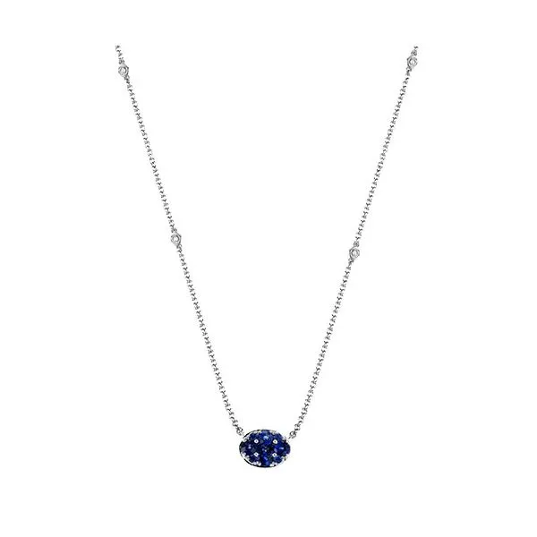 18K White Gold Sapphire Necklace1