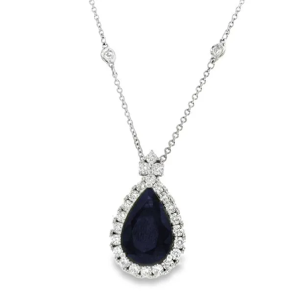 18K White Gold Sapphire and Diamonds Necklace 6.10 TWT Koerbers Fine Jewelry Inc New Albany, IN