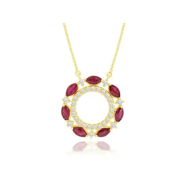 14K White Gold Ruby and Diamond Necklace Koerbers Fine Jewelry Inc New Albany, IN