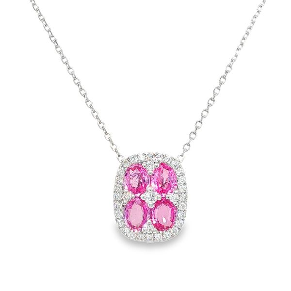 14K White Gold Pink Sapphire Necklace Koerbers Fine Jewelry Inc New Albany, IN