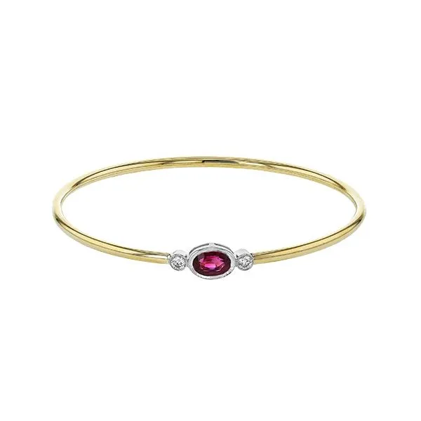 18K  2-Tone White and Yellow Gold Ruby Bangle Bracelet 0.79 TWT Koerbers Fine Jewelry Inc New Albany, IN
