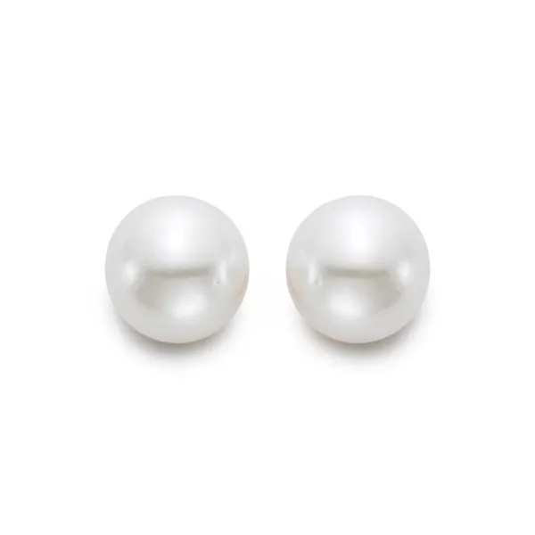 18K White Gold Pearl Stud Earrings Image 2 Koerbers Fine Jewelry Inc New Albany, IN