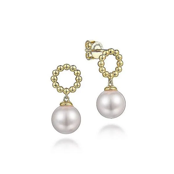 14K Yellow Gold Bujukan Pearl Drop Earrings Koerbers Fine Jewelry Inc New Albany, IN