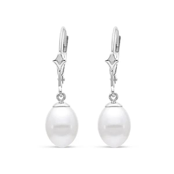 14K White Gold Pearl Lever Back Earrings Koerbers Fine Jewelry Inc New Albany, IN