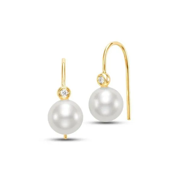 14K Yellow Gold Freshwater Pearl Mini Wire Earrings Koerbers Fine Jewelry Inc New Albany, IN
