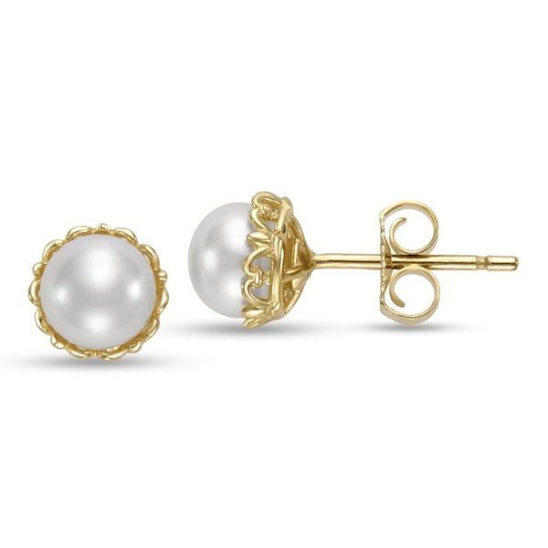 14K Yellow Gold Pearl Earrings Image 2 Koerbers Fine Jewelry Inc New Albany, IN